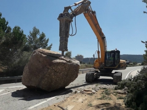 Desprendimiento de piedras en Ulldemolins