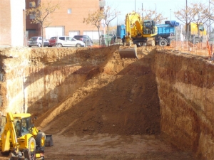 Rebaje del terreno para edificación